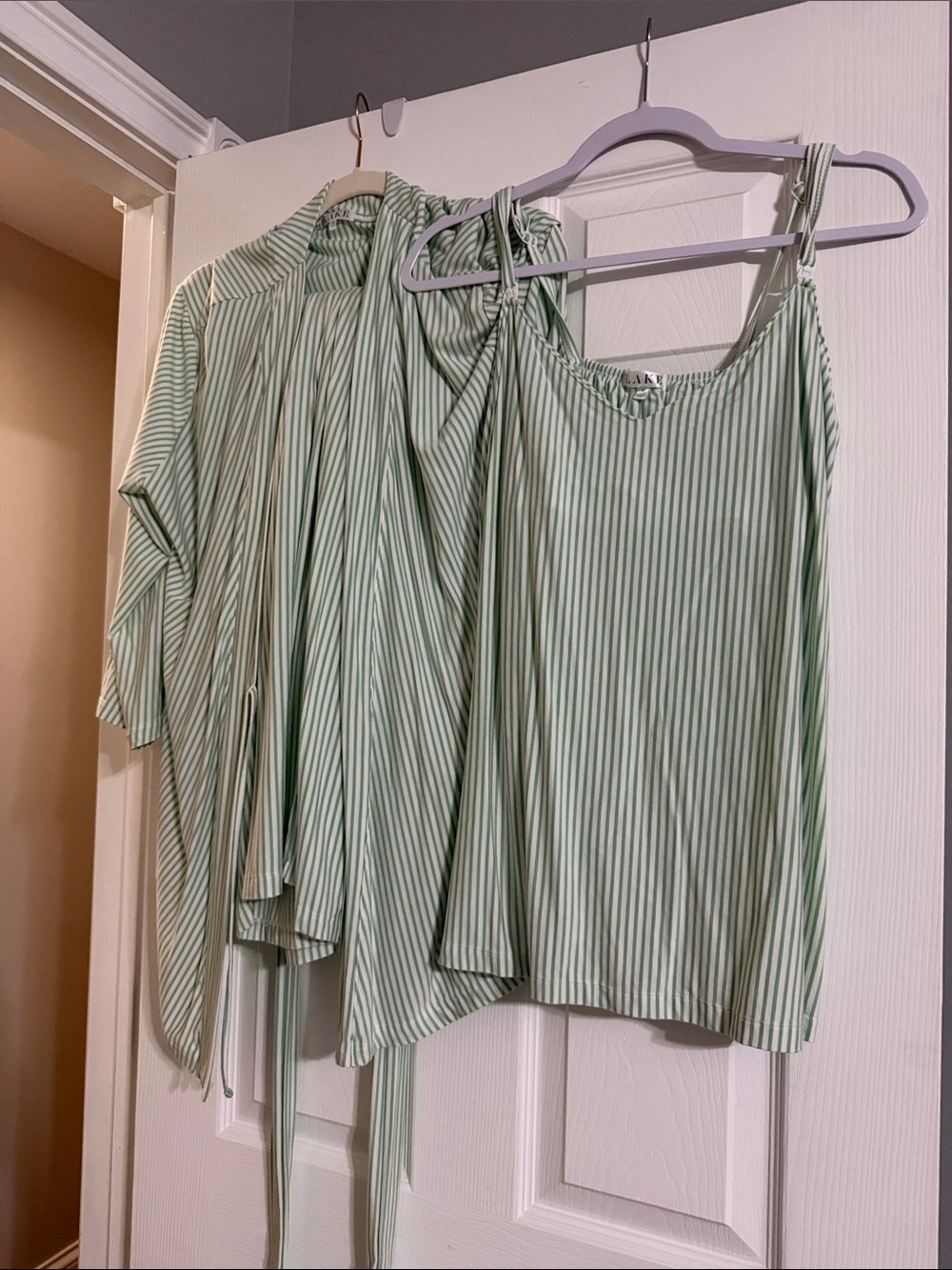 LAKE maternity/nursing set with tank, pants, and robe